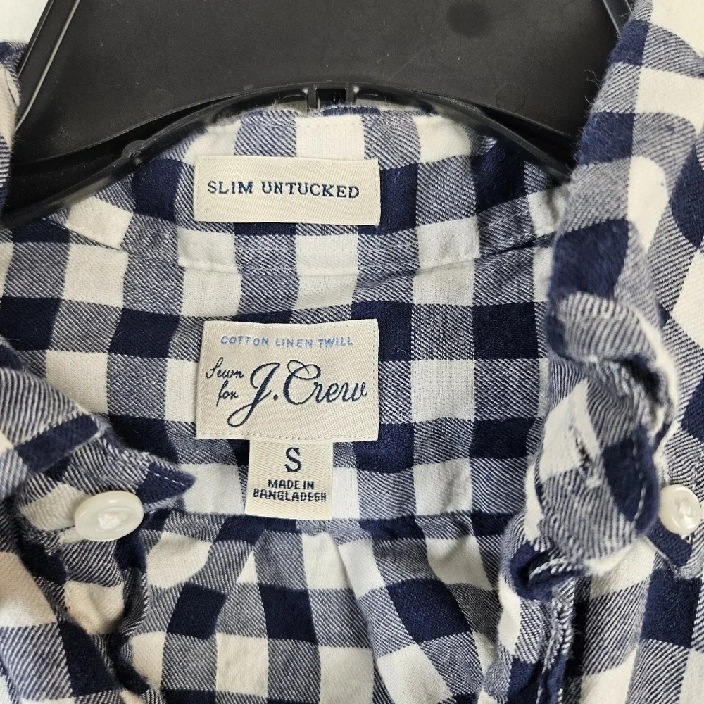 J.CREW Men's Plaid Slim Untucked Shirt Size Small